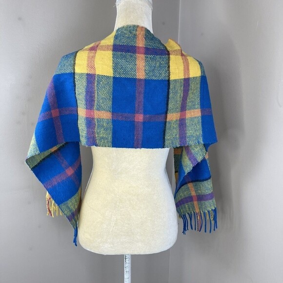 Mens Multicolored Plaid Flannel Fringe Scarf 50” x 12” Inches - Picture 2 of 6